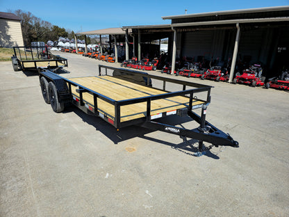 6’4″ x 16 Utility Trailer Double Axle Dovetail With Gate Powder Coated (2) 3500lb Axles