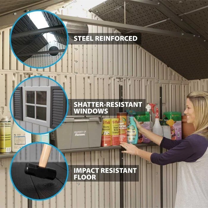 20 ft. W x 8 ft. D Plastic Storage Shed