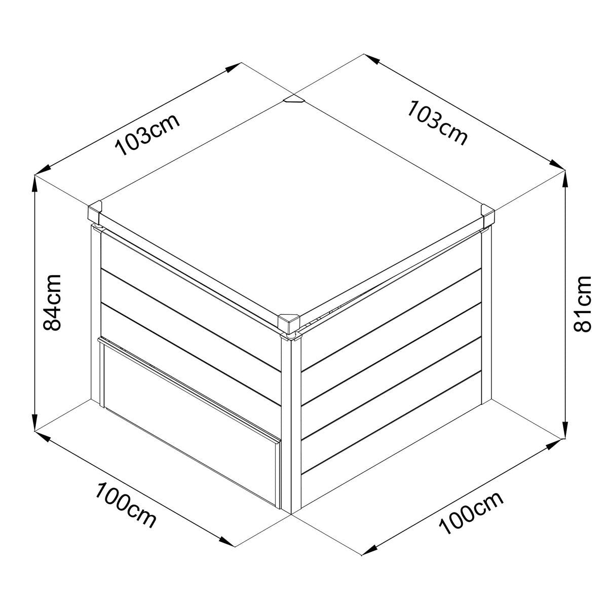 220 Gallon Stationary Composter, Galvanized/Powder Coated, TMG-MCP40
