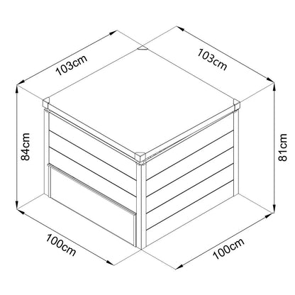 220 Gallon Stationary Composter, Galvanized/Powder Coated, TMG-MCP40