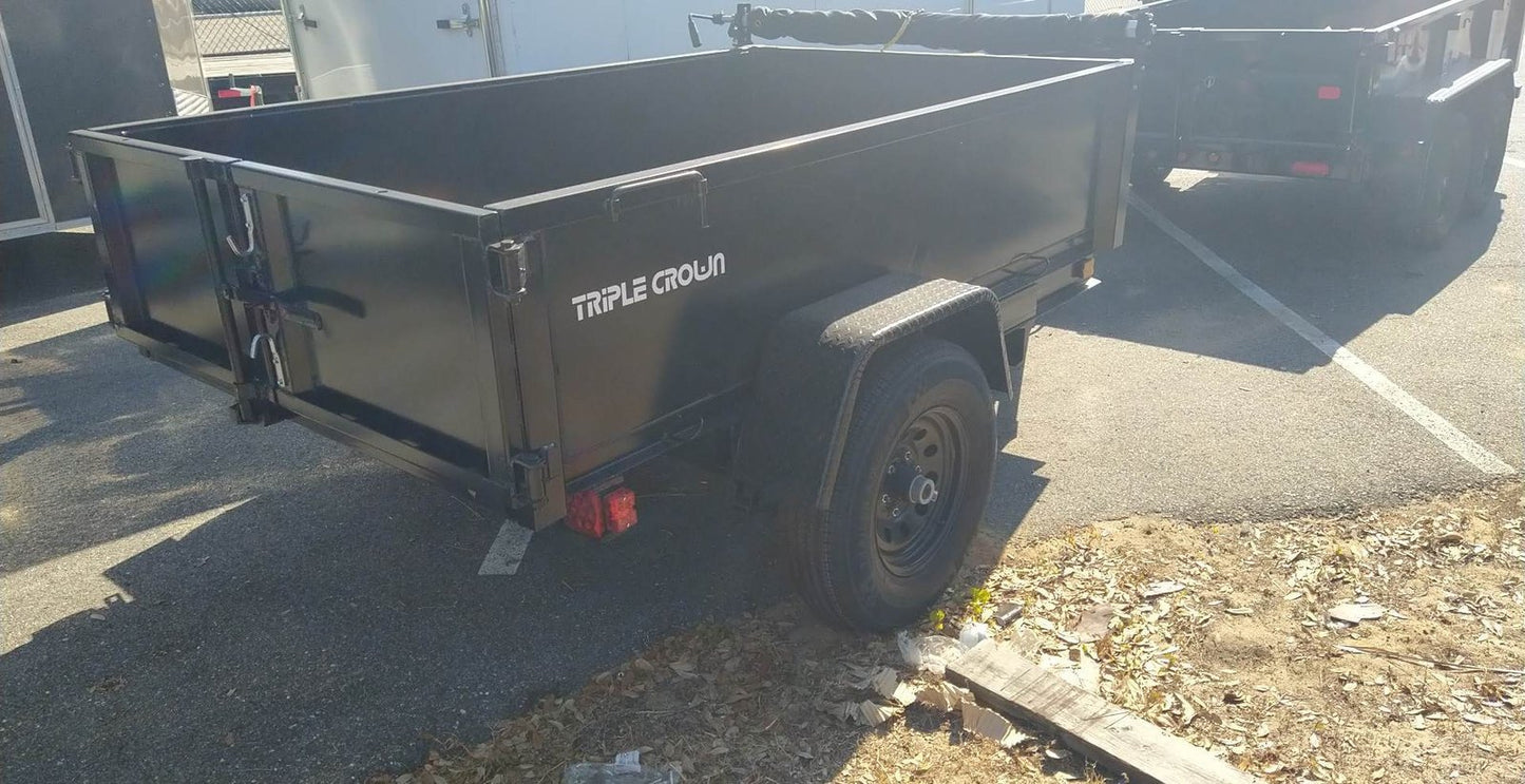 Triple Crown 5X8 Single Axle Lowrider Dump Trailer | Black | D5X8LRD