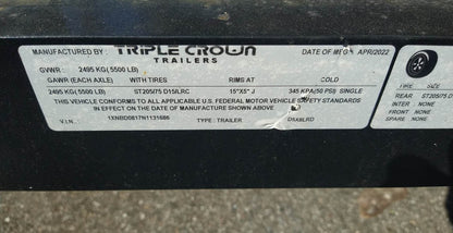 Triple Crown 5X8 Single Axle Lowrider Dump Trailer | Black | D5X8LRD
