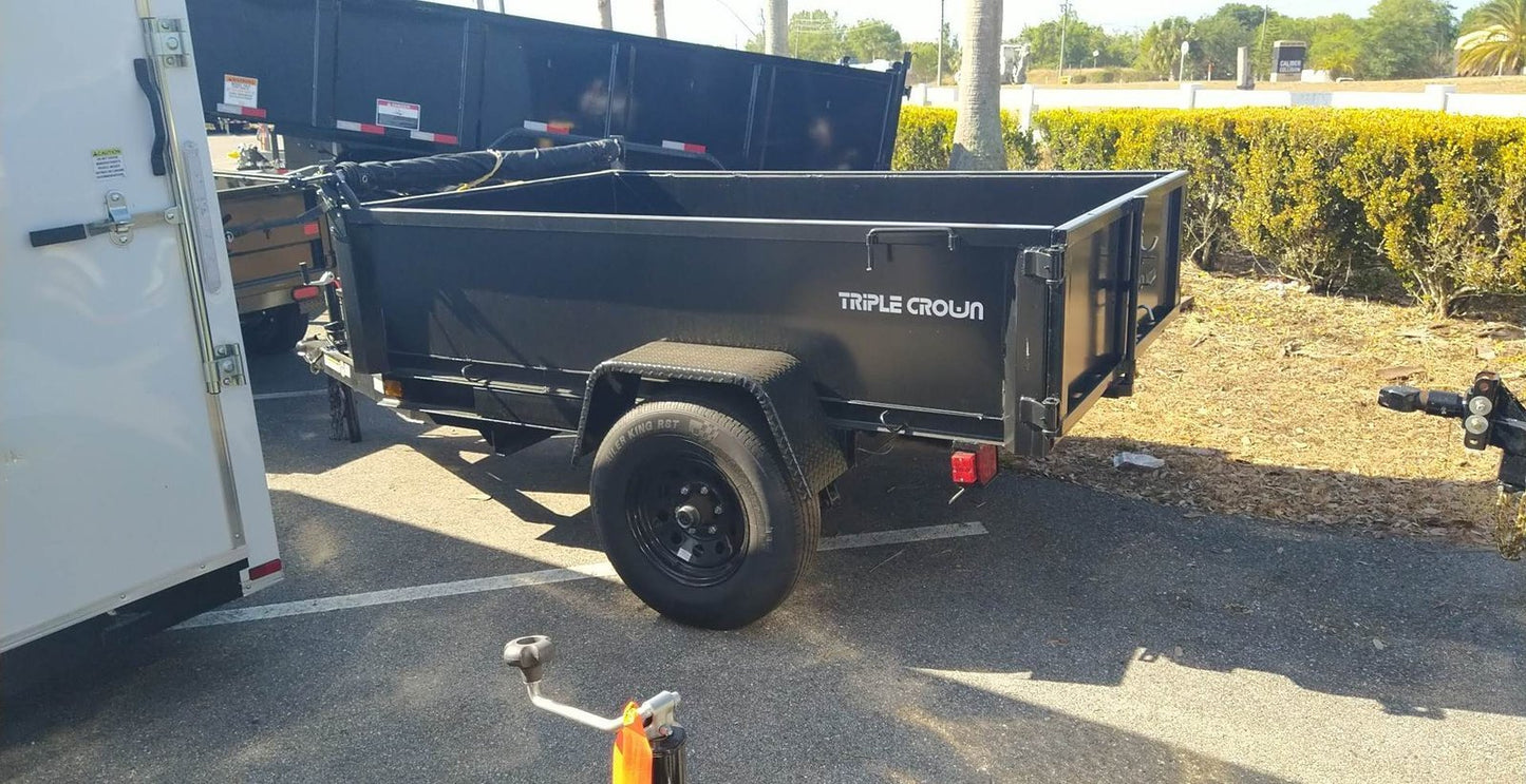 Triple Crown 5X8 Single Axle Lowrider Dump Trailer | Black | D5X8LRD