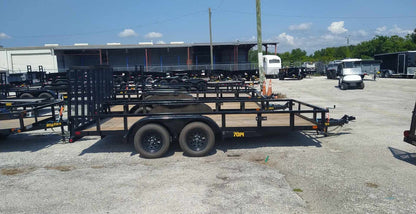 7X16 Big Tex Tandem Axle Pipe Black Utility Trailer (70PI-16XBK4RG-GA)