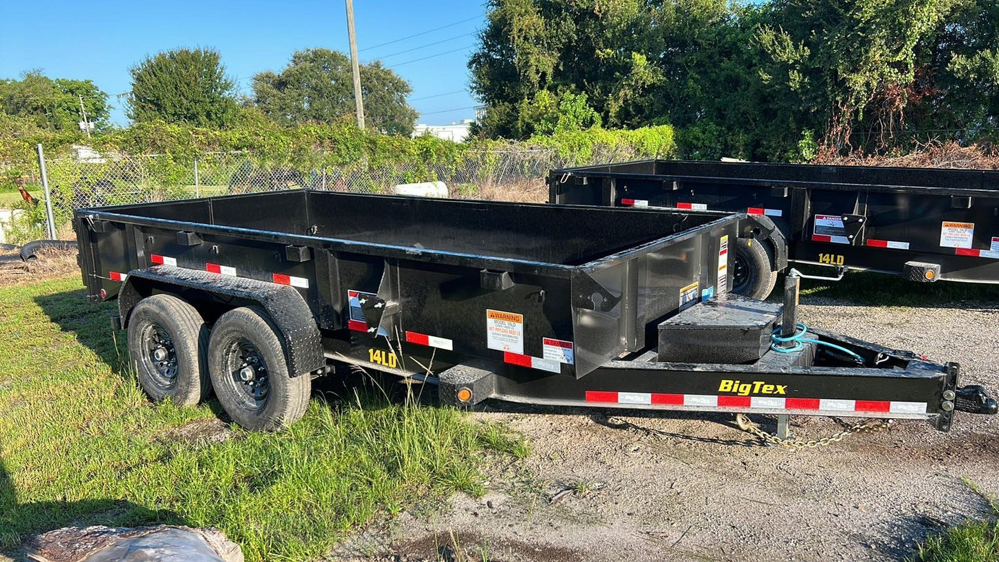14 Foot Big Tex Low Profile with Spreader Gate Black Dump Trailer (14LD-14BK)