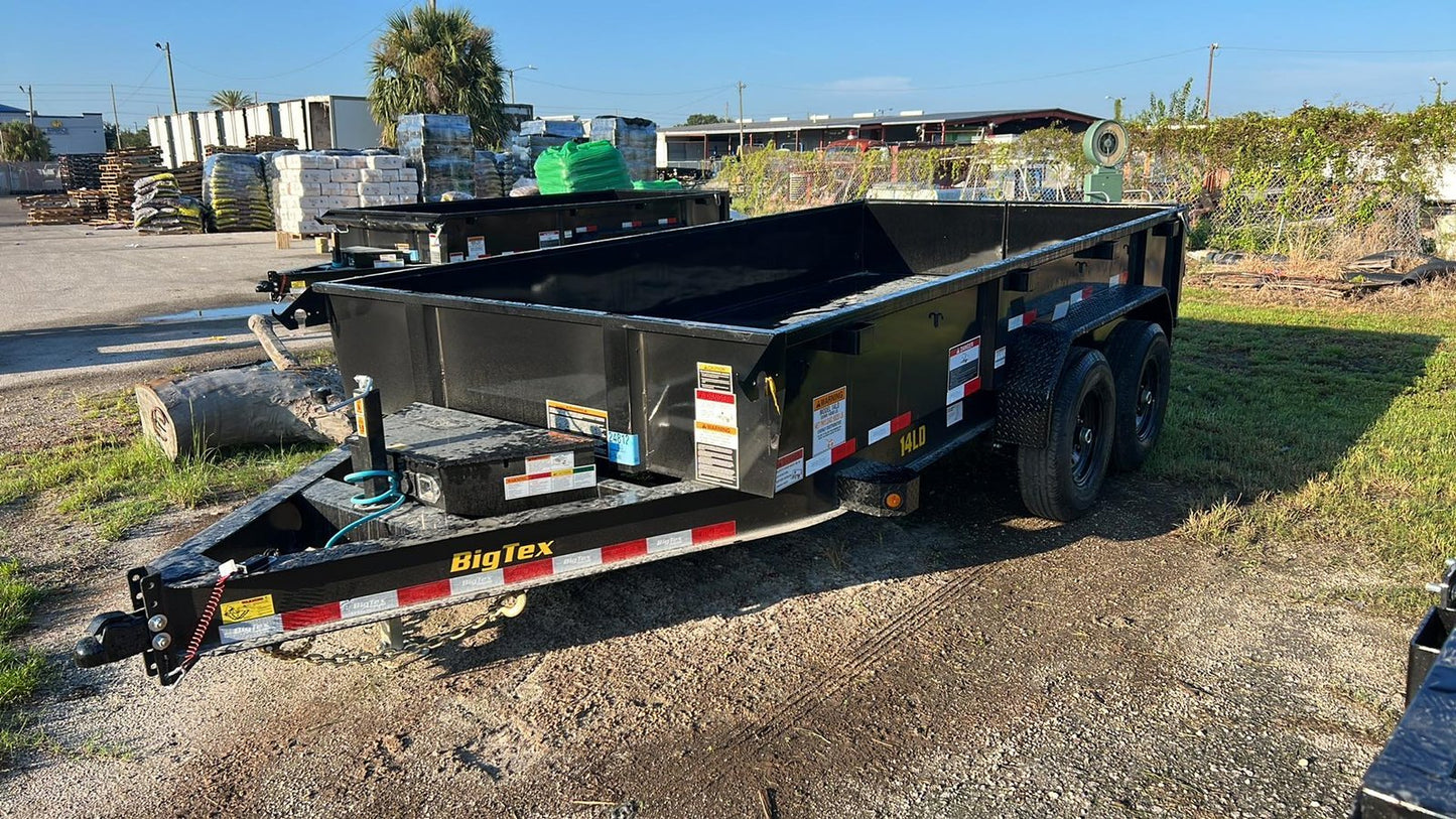 14 Foot Big Tex Low Profile with Spreader Gate Black Dump Trailer (14LD-14BK)