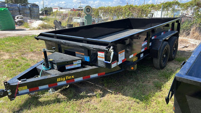 14 Foot Big Tex Low Profile with Spreader Gate Black Dump Trailer (14LD-14BK)