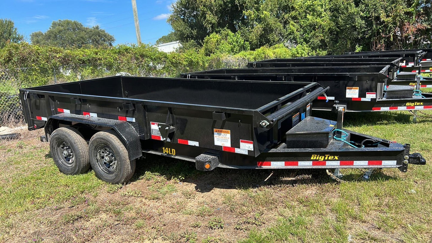 14 Foot Big Tex Low Profile with Spreader Gate Black Dump Trailer (14LD-14BK)