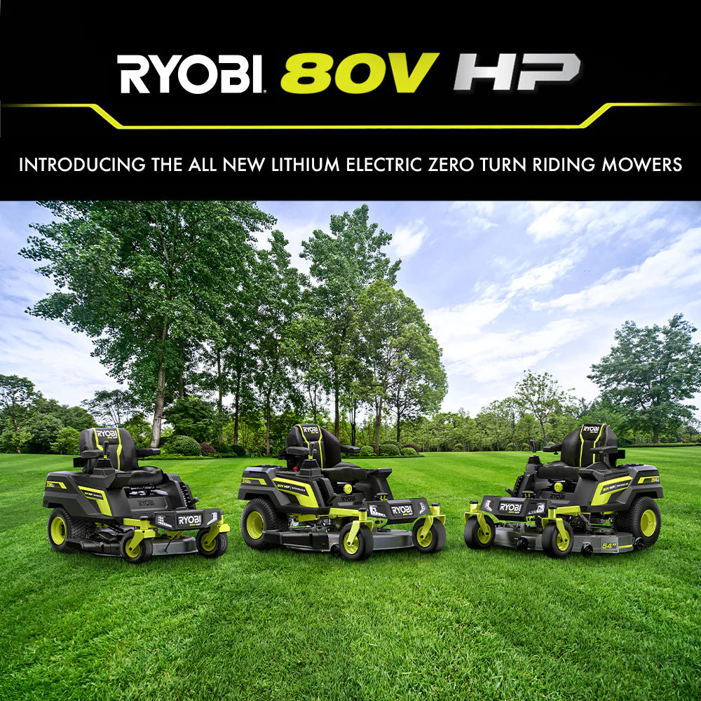 80V Max HP Lithium 54″ Brushless Electric Zero Turn Lawn Mower