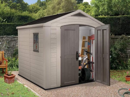 Keter Factor 8×8 Foot Large Resin Outdoor Shed