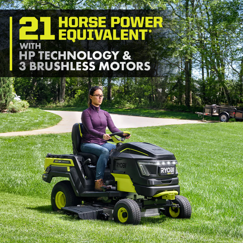 Brushless 80V Hp 46-Inch Cordless Lawn Tractor Battery Powered