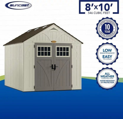 Suncast Tremont 8×10 BMS8100 Outdoor Resin Storage Shed