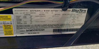 20 Foot Big Tex Landscaping Special Black Equipment Trailer (10LR-20BK-P4)