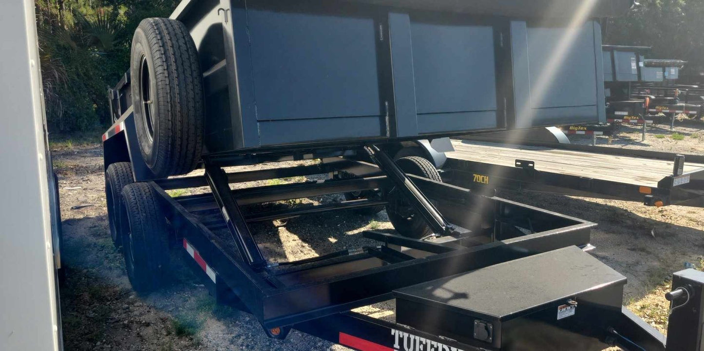 14 Foot Tuff Dump with Spreader Gate Gray Dump Trailer (TD-14S)