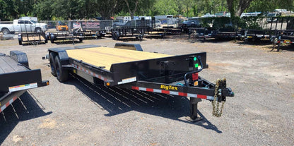 22 Foot Big Tex Super Duty Tandem Axle with Mega Ramp Black Equipment Trailer (16ET-19BK+3MR)