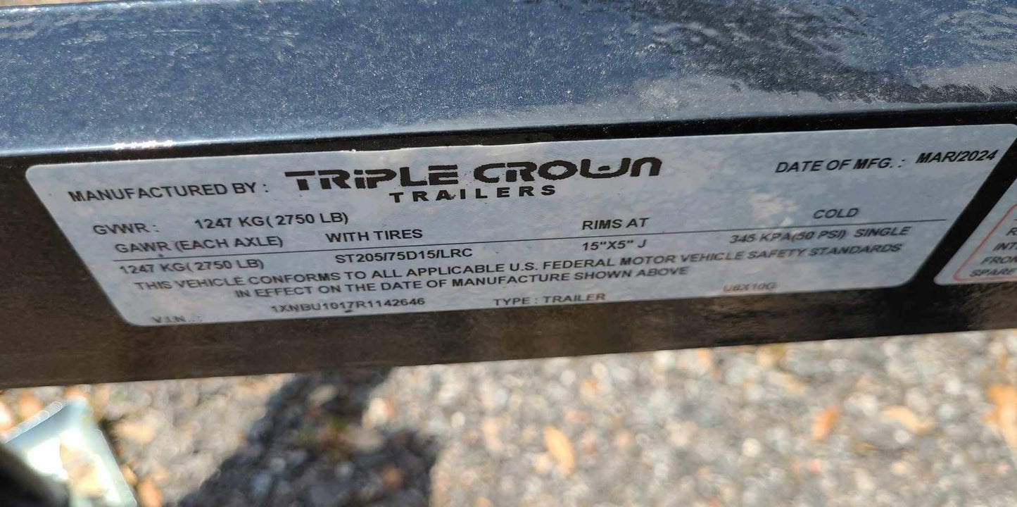 Triple Crown 6X10 Single Axle Utility Trailer | Black | U6X10G