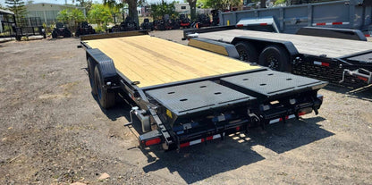 22 Foot Big Tex Super Duty Tandem Axle with Mega Ramp Black Equipment Trailer (16ET-19BK+3MR)