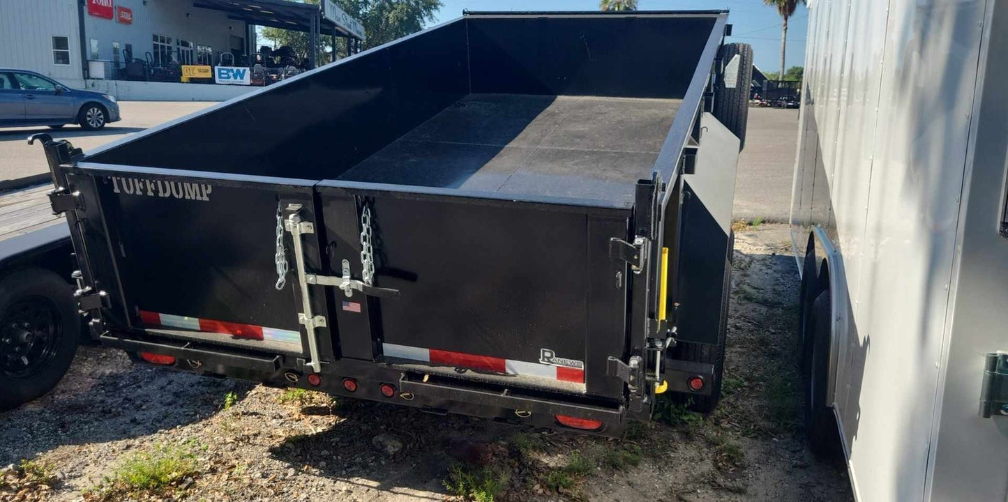 14 Foot Tuff Dump with Spreader Gate Gray Dump Trailer (TD-14S)