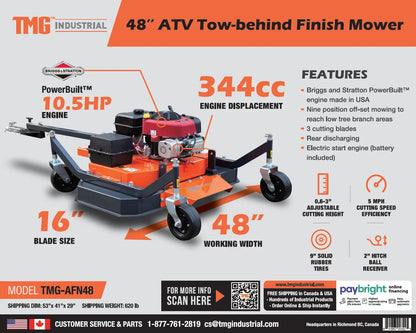 48’’ ATV Tow-Behind Finish Mower, Briggs & Stratton PowerBuilt™ 10.5 HP Engine, TMG-AFN48