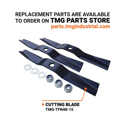 48’’ Tow-Behind 3-Point Hitch Finish Mower, 18-30 HP Compact Tractor, PTO Drive Shaft Included, TMG-TFN48