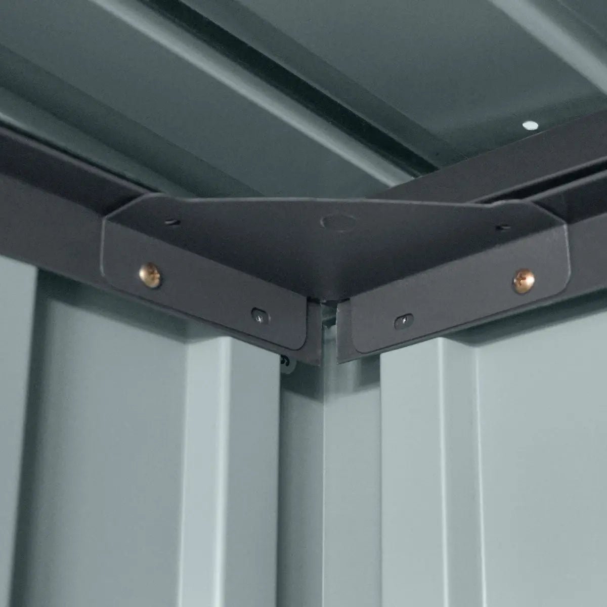 5 x 6 FT Apex Roof Metal Shed Pro Series, Galvanized corrugated metal, Apex roof design, Two air vents, TMG-MS0506