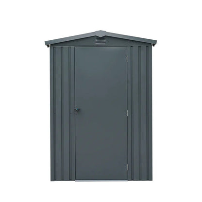 5 x 6 FT Apex Roof Metal Shed Pro Series, Galvanized corrugated metal, Apex roof design, Two air vents, TMG-MS0506