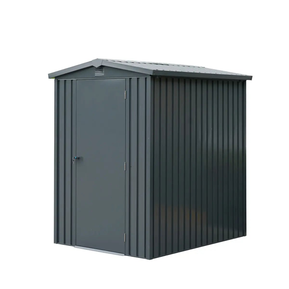 5 x 6 FT Apex Roof Metal Shed Pro Series, Galvanized corrugated metal, Apex roof design, Two air vents, TMG-MS0506