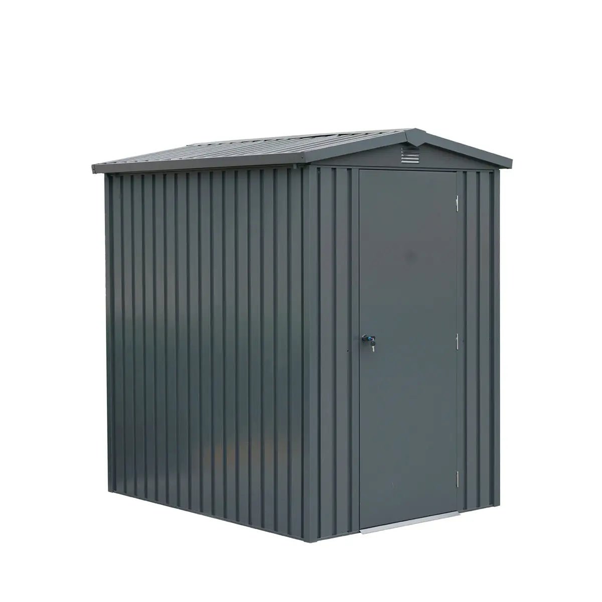 5 x 6 FT Apex Roof Metal Shed Pro Series, Galvanized corrugated metal, Apex roof design, Two air vents, TMG-MS0506