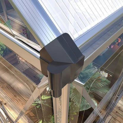 6’ x 12’ Crystal Clear Greenhouse, Aluminum Frame, Integrated Gutter System, Roof Vents, TMG-GH612