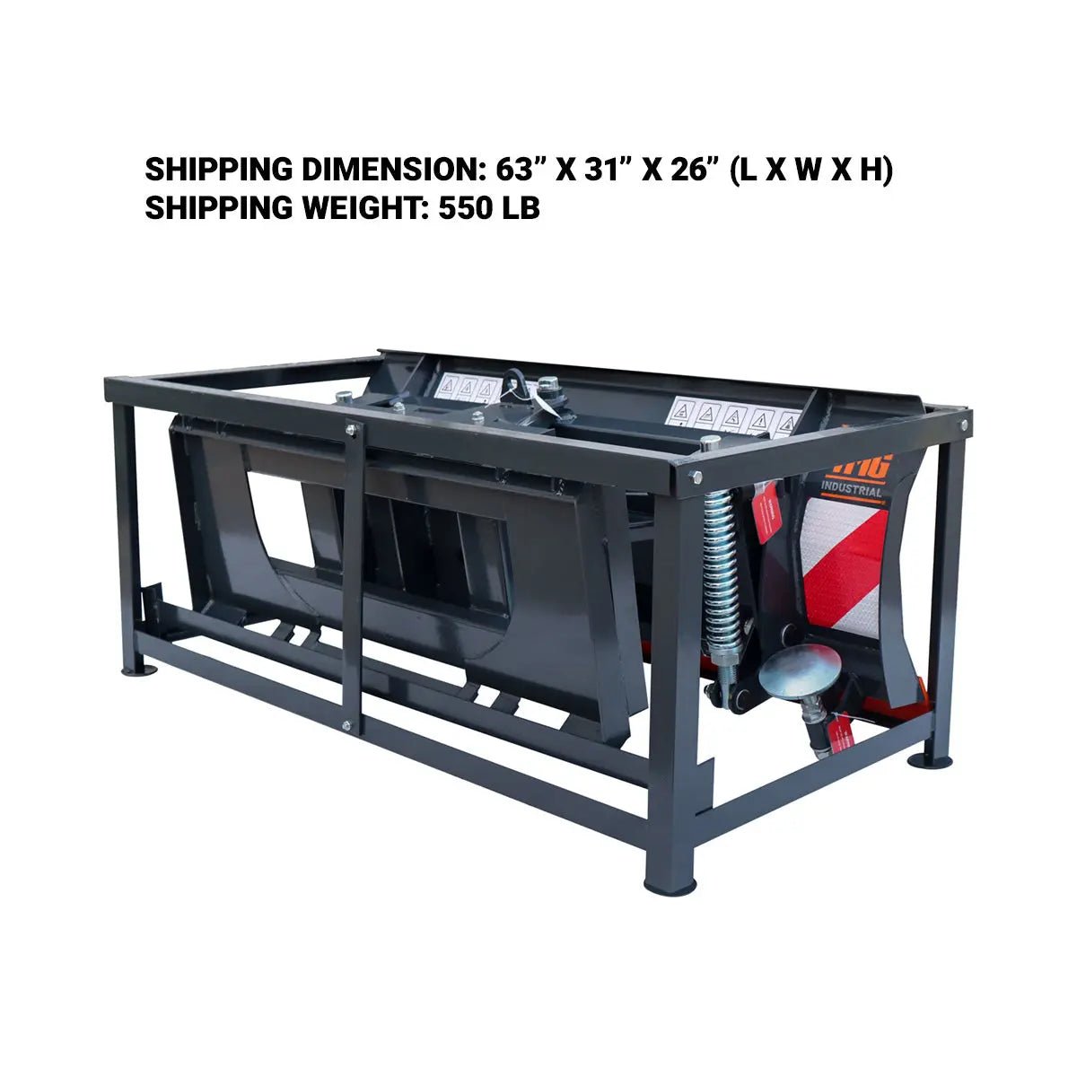 60″ Skid Steer Dozer Blade/Snow Pusher, 30° Left & Right, Bolt-On Cutting Edge, Adjustable Skid Shoes, Universal Quick Mount, TMG-DB60