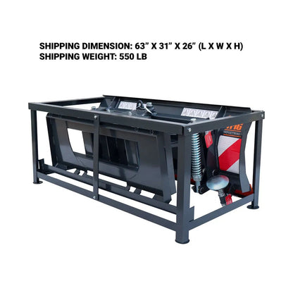 60″ Skid Steer Dozer Blade/Snow Pusher, 30° Left & Right, Bolt-On Cutting Edge, Adjustable Skid Shoes, Universal Quick Mount, TMG-DB60