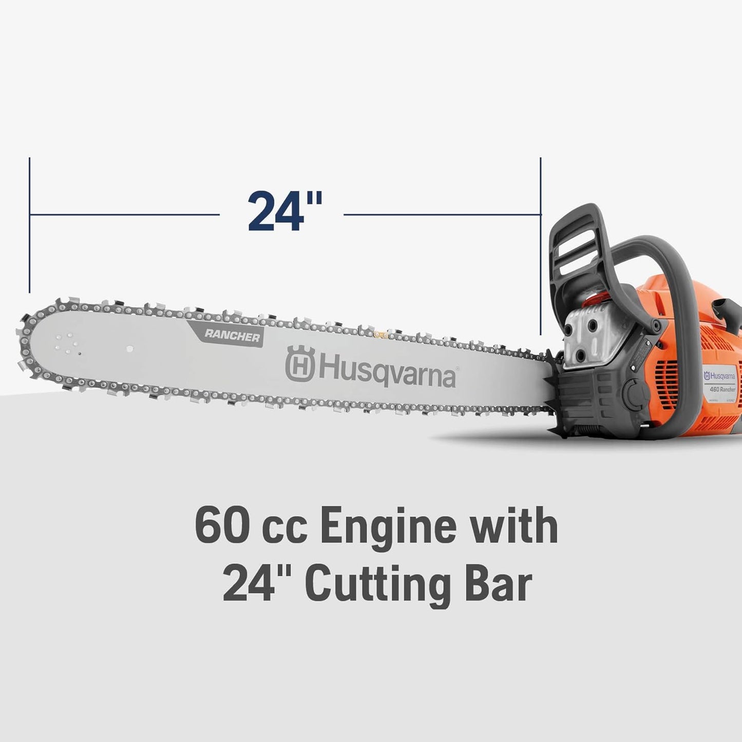 Husqvarna 460 Rancher Gas Chainsaw 24″ 60.3cc 3.6HP, Auto Oil Pump