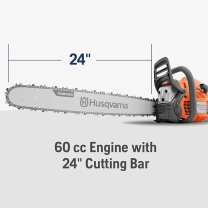 Husqvarna 460 Rancher Gas Chainsaw 24″ 60.3cc 3.6HP, Auto Oil Pump