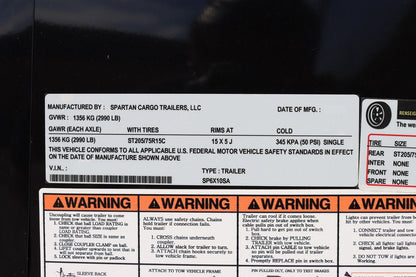 Spartan 6X10 Base Black Enclosed Cargo Trailer | Black |