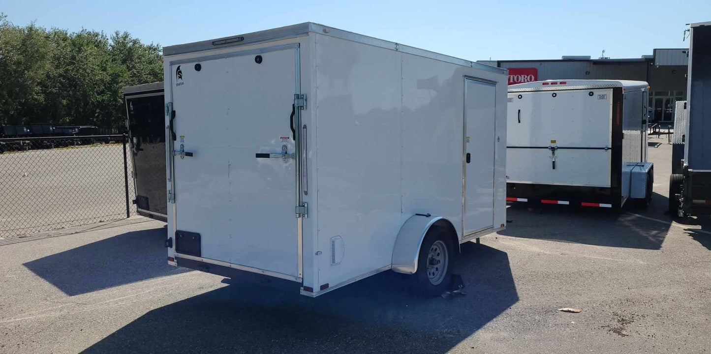 Spartan 6X12 Single Axle Enclosed Cargo Trailer | .030 | White | SP6X12SA