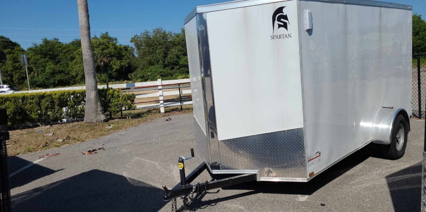 Spartan 6X12 Single Axle Enclosed Cargo Trailer | .030 | White | SP6X12SA