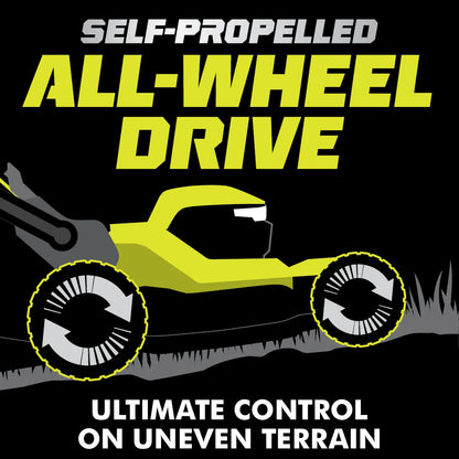 RYOBI 40v Hp brushless 21″ self-propelled AWD dual-blade mower kit