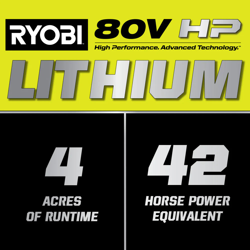 80V Max HP Lithium 54″ Brushless Electric Zero Turn Lawn Mower