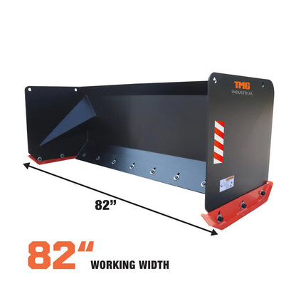 7’ Skid Steer Snow Pusher w/Steel Cutting Edge, Pivoting Wear Shoes, Side Braces, 40-70 HP, TMG-SP07