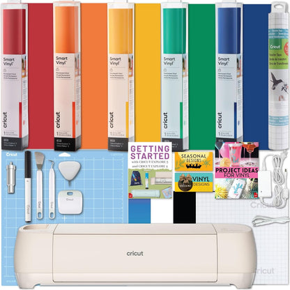 Cricut Explore 4 Cutting Machine Bundle with Vinyl & Iron-On Materials