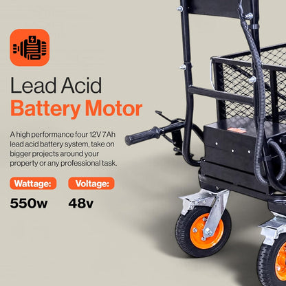 SuperHandy 48V Electric Power Wagon Utility Cart, 660 lb Load, 1000 lb Hauling Capacity
