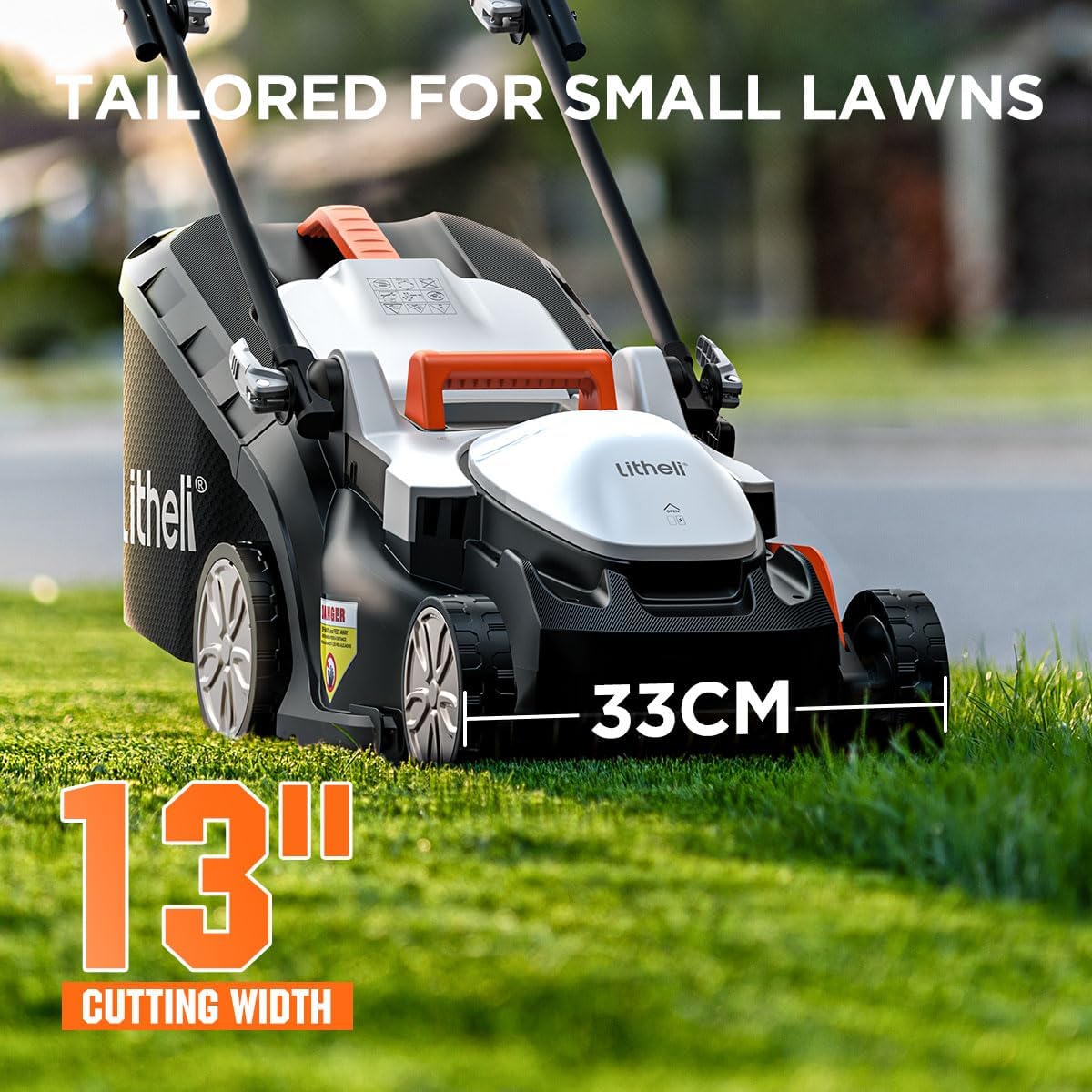 Litheli 13″ 20V Cordless Lawn Mower with 4.0Ah Battery