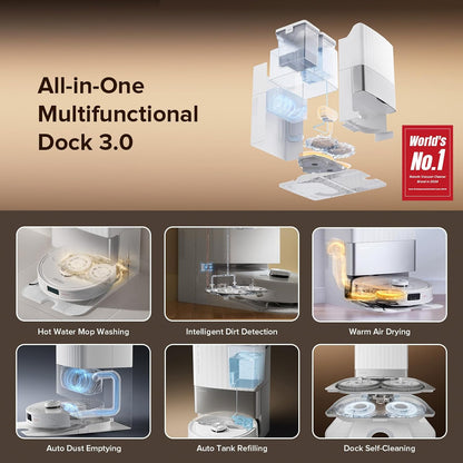 Roborock Qrevo Edge S5A Robot Vacuum & Mop, 18,500Pa, Zero-Tangle