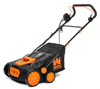 WEN DT1516 16 in. 15A Electric Dethatcher and Scarifier with Collection Bag