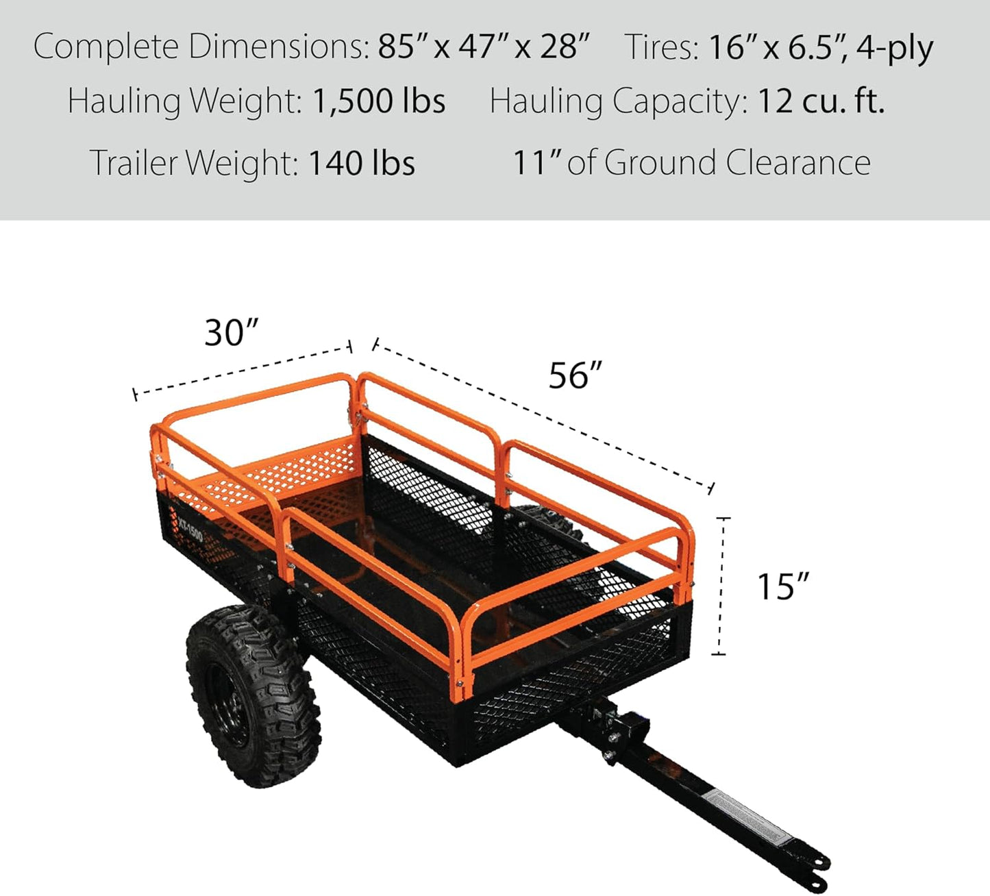 Impact Implements 1500 lb Utility Cargo Trailer with Pivot Dump for ATV, UTV, and Lawn Tractor