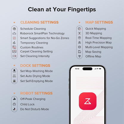Roborock Qrevo Edge S5A Robot Vacuum & Mop, 18,500Pa, Zero-Tangle