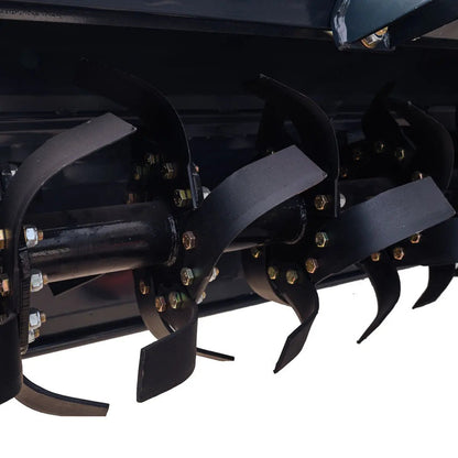 72″ 3-Point Hitch Rotary Tiller, 40-60 HP Tractor, 6″ Tilling Depth, PTO Shaft Included, Category 1 & 2 Hookup, TMG-RT185