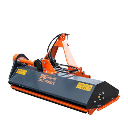 72″ Side Shift Offset Flail Mower, 3-Point Hitch, 30-60 HP Tractor, PTO Drive Shaft, TMG-TFMS72