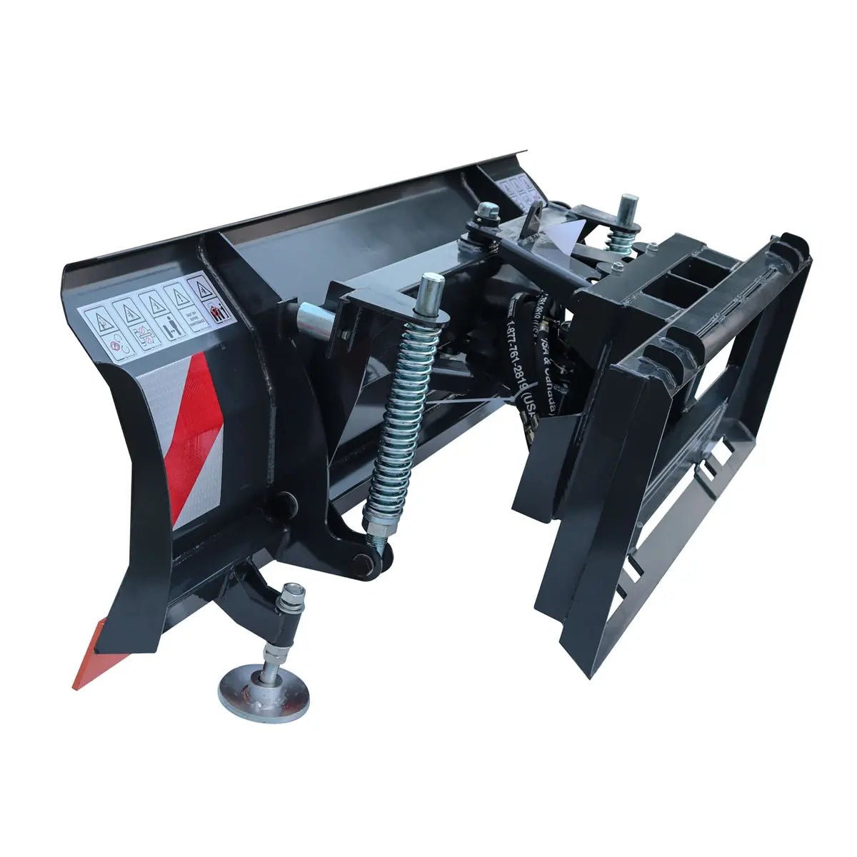 72″ Skid Steer Dozer Blade/Snow Pusher, 30° Left & Right, Bolt-On Cutting Edge, Adjustable Skid Shoes, Universal Quick Mount, TMG-DB72