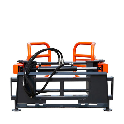 72″ Skid Steer Hydraulic Round Bale Gripper/Squeeze, 2500 lb Capacity, 35″ Depth, Dual Kickstands, Tubular Arms, Universal Quick-Mount, TMG-SBG72